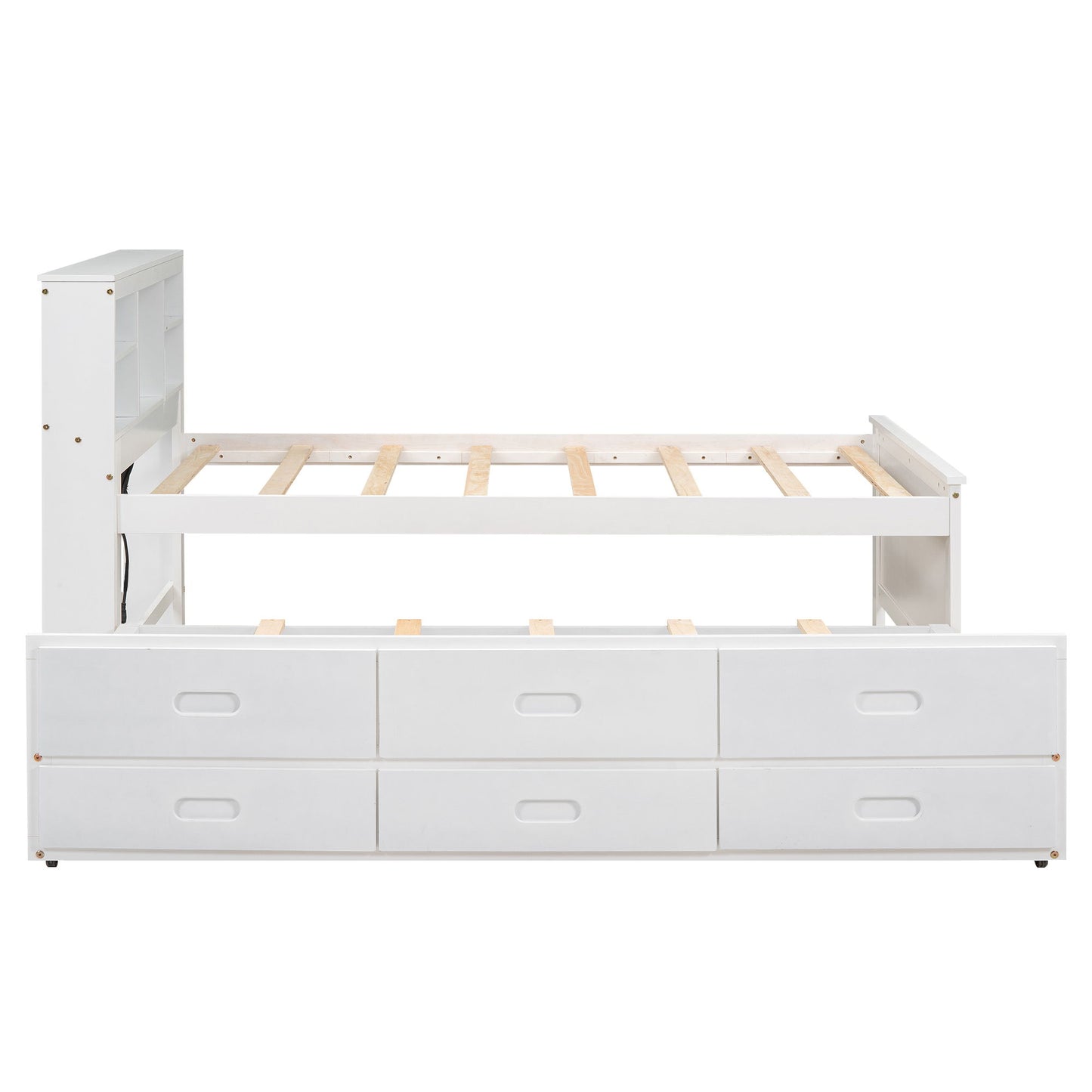 Platform Bed With Storage Headboard, USB, Trundle And 3 Drawers - The Sleep Loft - Online Mattress Showroom NYC