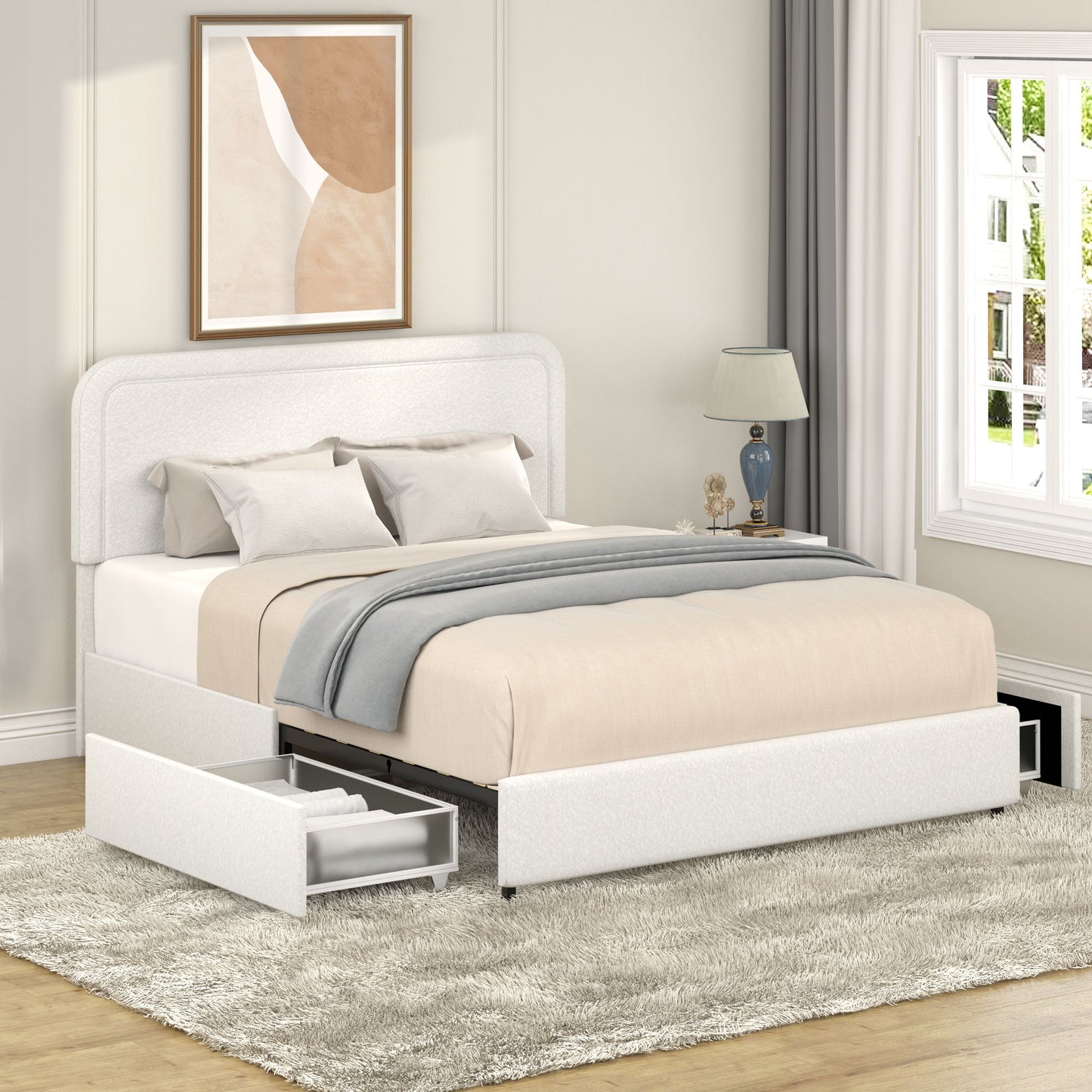 Liv - Patented With Drawers Upholstered Storage Platform Bed - The Sleep Loft - Online Mattress Showroom NYC