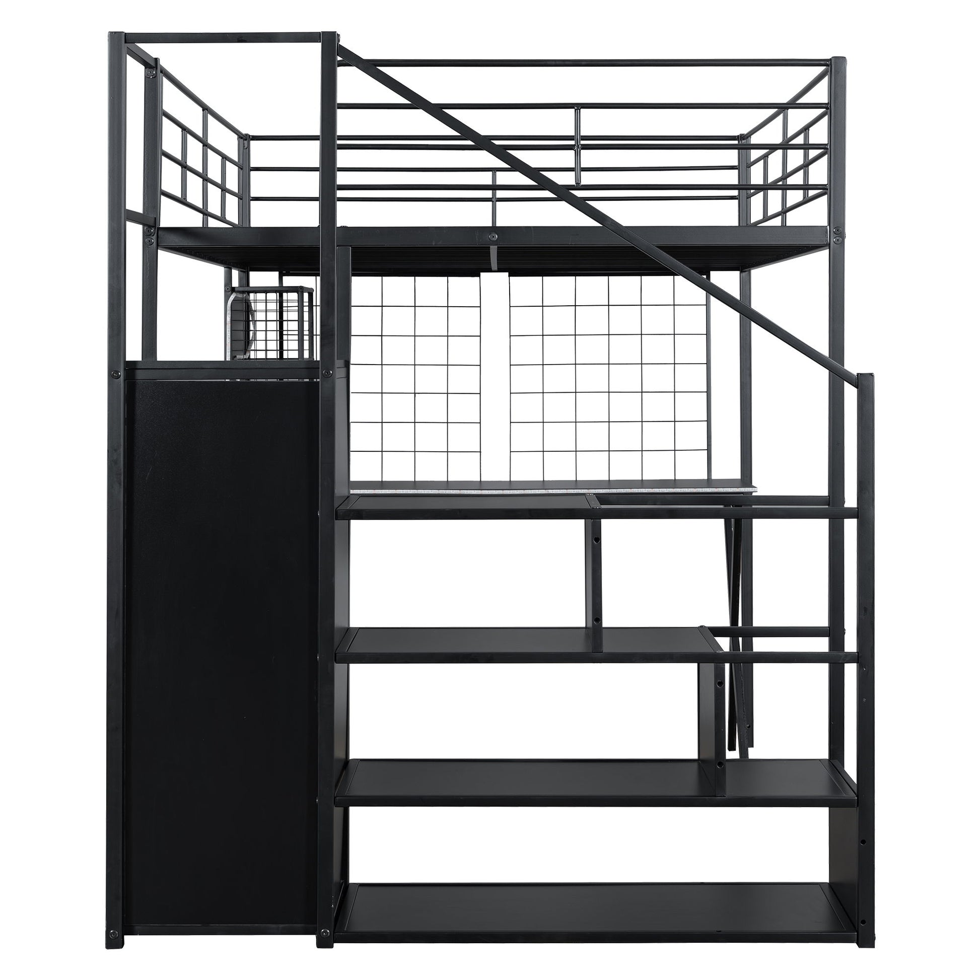 Loft Bed With Built In Work Station, Wardrobe, Storage Staircase And LED - The Sleep Loft - Online Mattress Showroom NYC