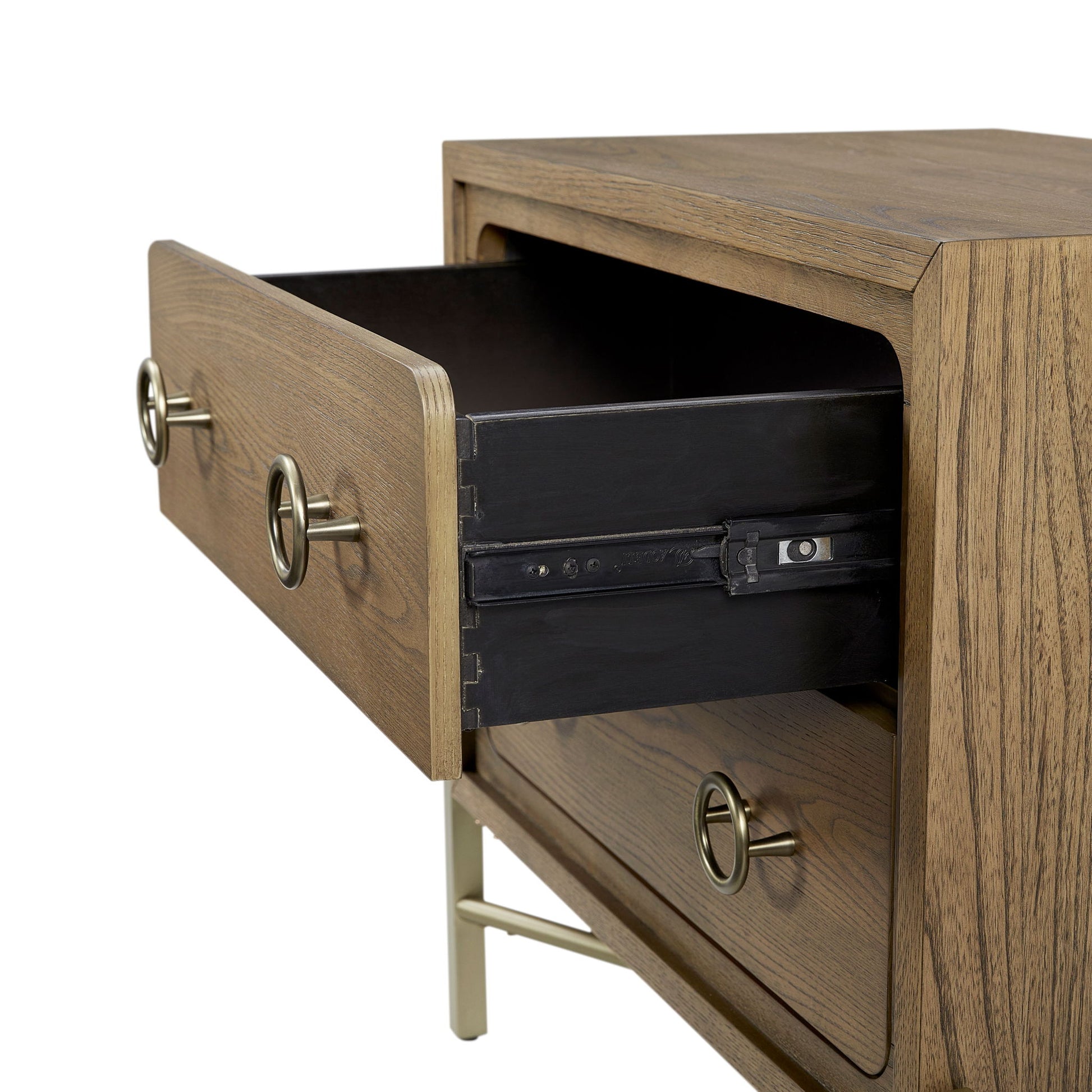 2 Drawer Nightstand With USB - Latte - The Sleep Loft - Online Mattress Showroom NYC