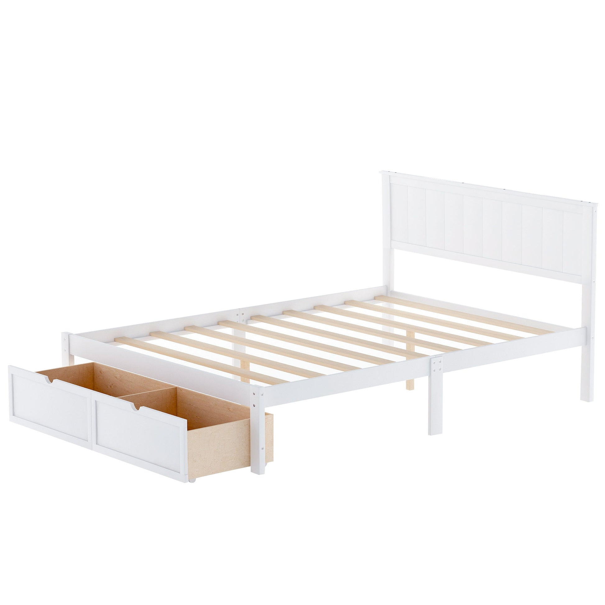 Full Size Platform Bed With Under Bed Drawers - White - The Sleep Loft - Online Mattress Showroom NYC