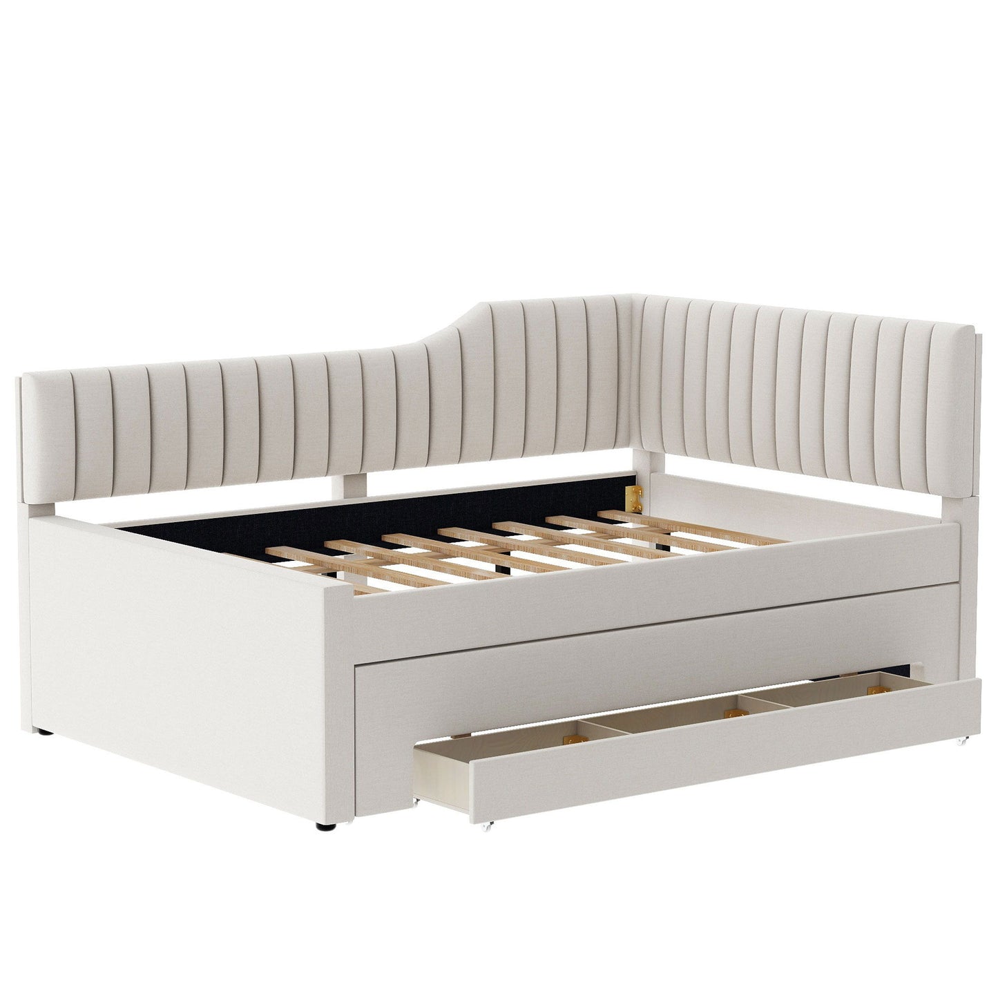 Upholstered Daybed With Trundle And 3 Drawers - The Sleep Loft - Online Mattress Showroom NYC