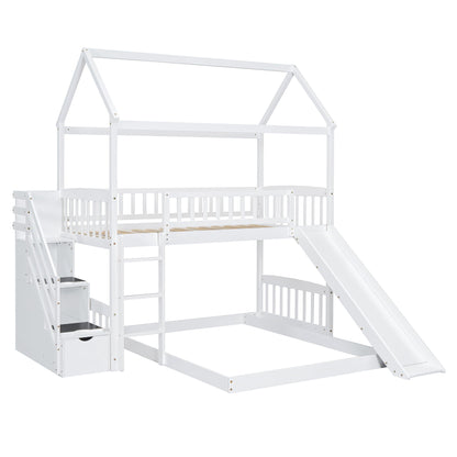 House Bunk Bed With Slide - The Sleep Loft - Online Mattress Showroom NYC