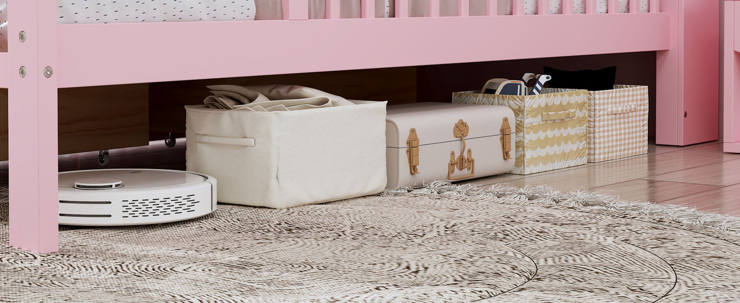Bed With Headboard Storage Rack, 2 Under Bed Drawers, 3 Side Guardrails For Safety - The Sleep Loft - Online Mattress Showroom NYC