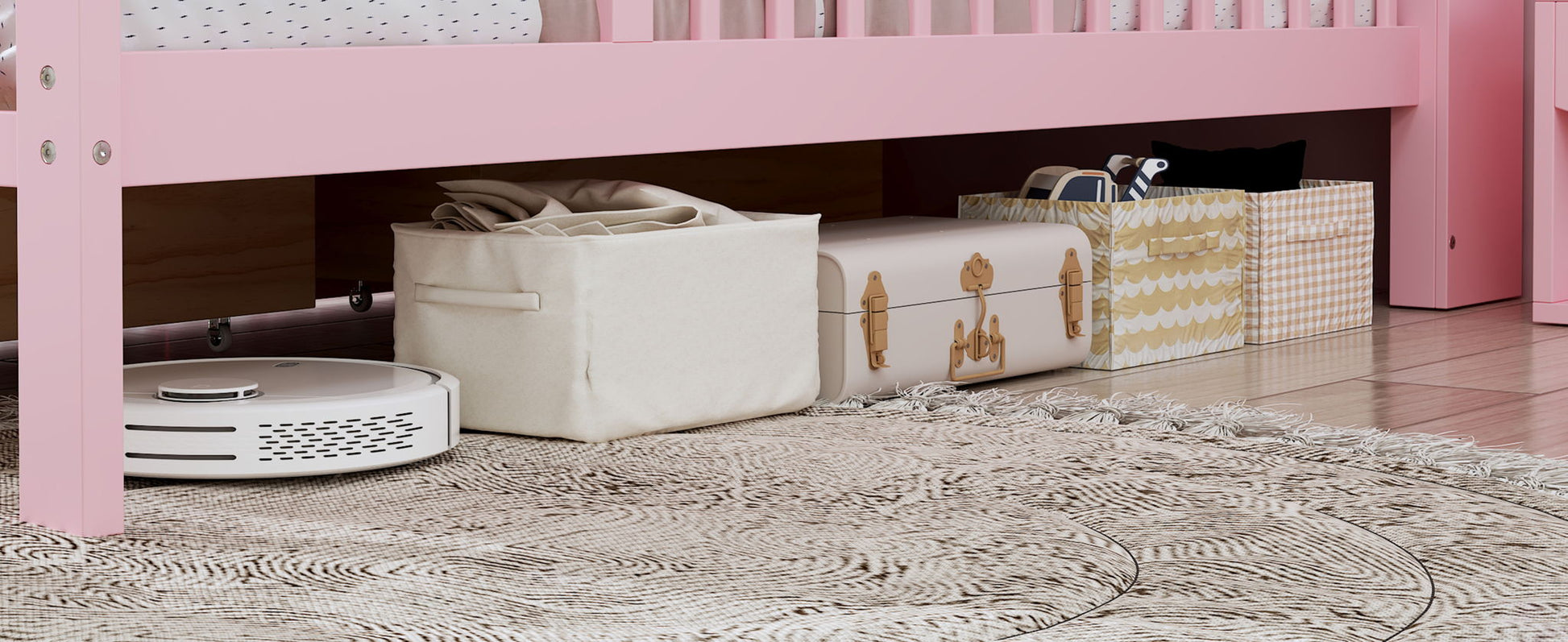 Bed With Headboard Storage Rack, 2 Under Bed Drawers, 3 Side Guardrails For Safety - The Sleep Loft - Online Mattress Showroom NYC