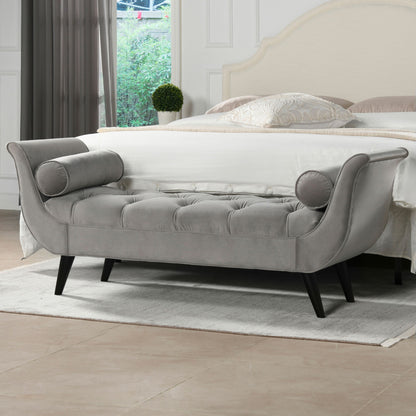 Alma - Tufted Flared Arm Entryway Bench - The Sleep Loft - Online Mattress Showroom NYC