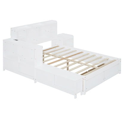 Platform Bed With Multi Functional Storage Space, Nightstand, 2 Drawers, USB Ports And Desk - The Sleep Loft - Online Mattress Showroom NYC