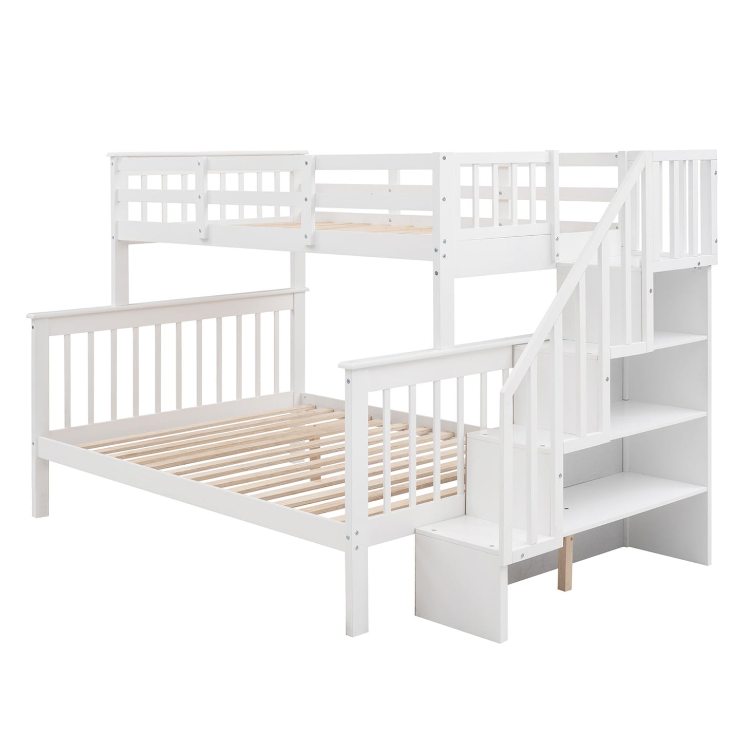 Stairway Bunk Bed With Storage And Guard Rail For Bedroom - The Sleep Loft - Online Mattress Showroom NYC