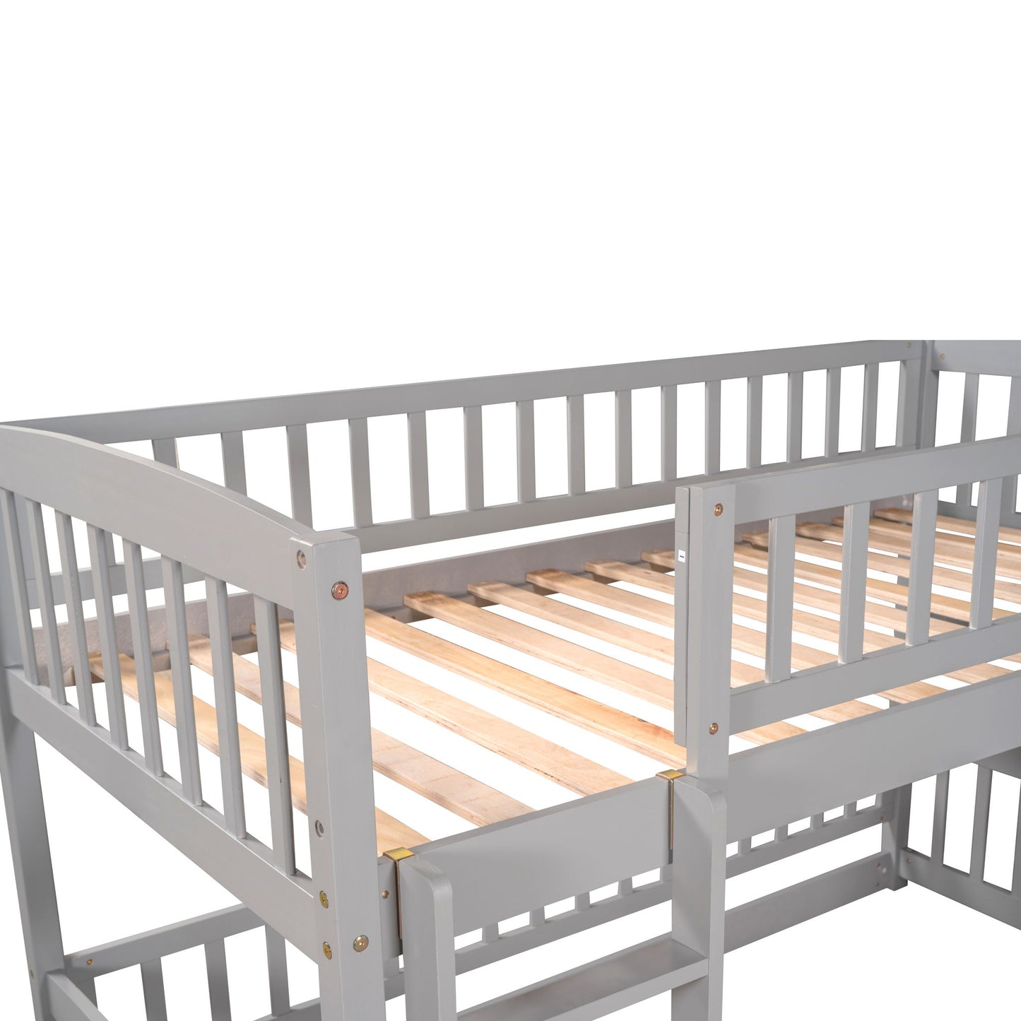 Low Bunk Bed With Slide, Fence And Ladder - The Sleep Loft - Online Mattress Showroom NYC