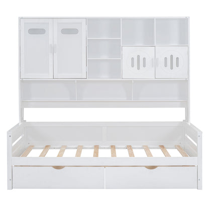 Daybed With All-In-One Cabinet And Shelf - The Sleep Loft - Online Mattress Showroom NYC