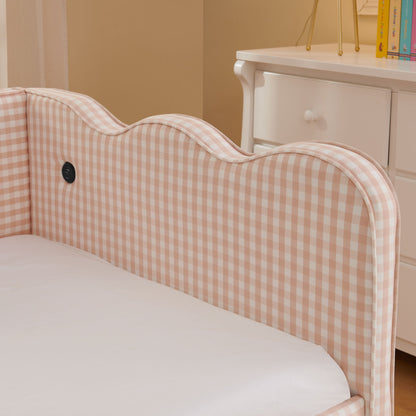 Gingham Daybed With USB Charging Port, Wave Shaped Design - The Sleep Loft - Online Mattress Showroom NYC