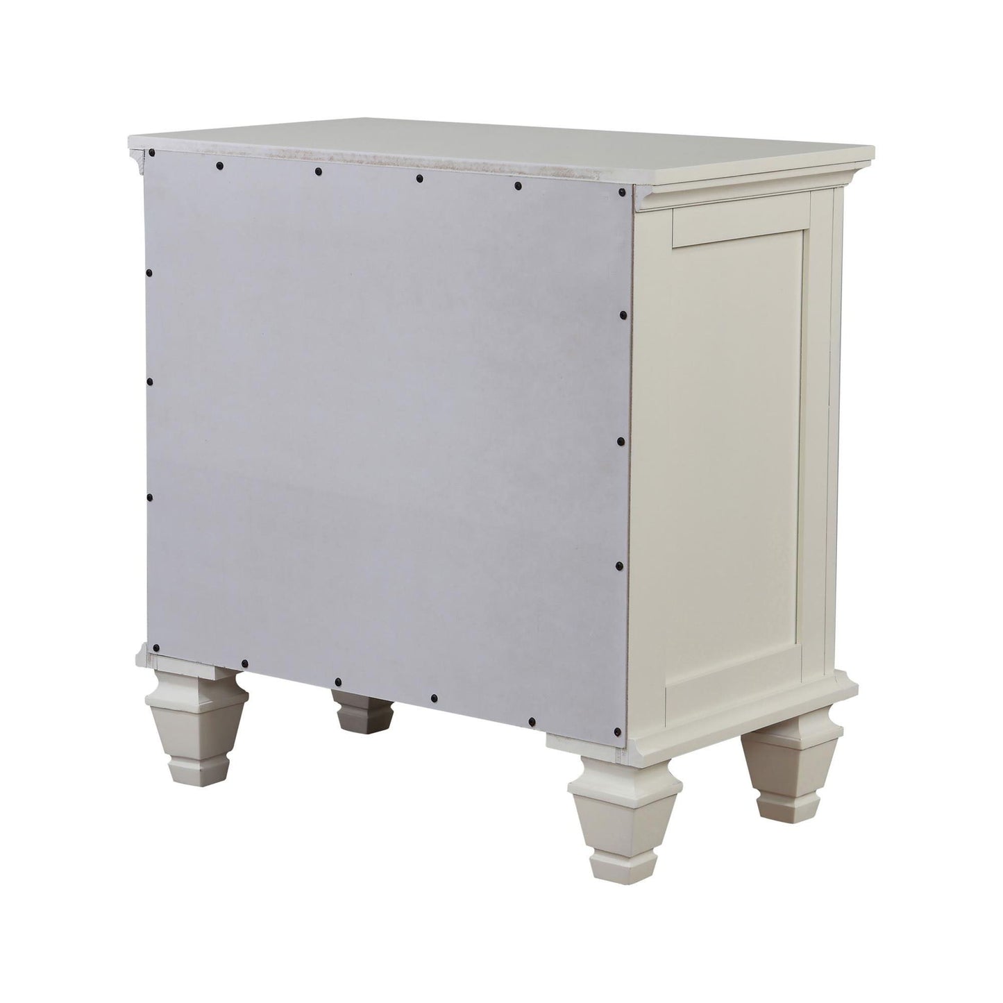 Cottage 3 Drawer Nightstand With Pull Out Tray - Cream White - The Sleep Loft - Online Mattress Showroom NYC