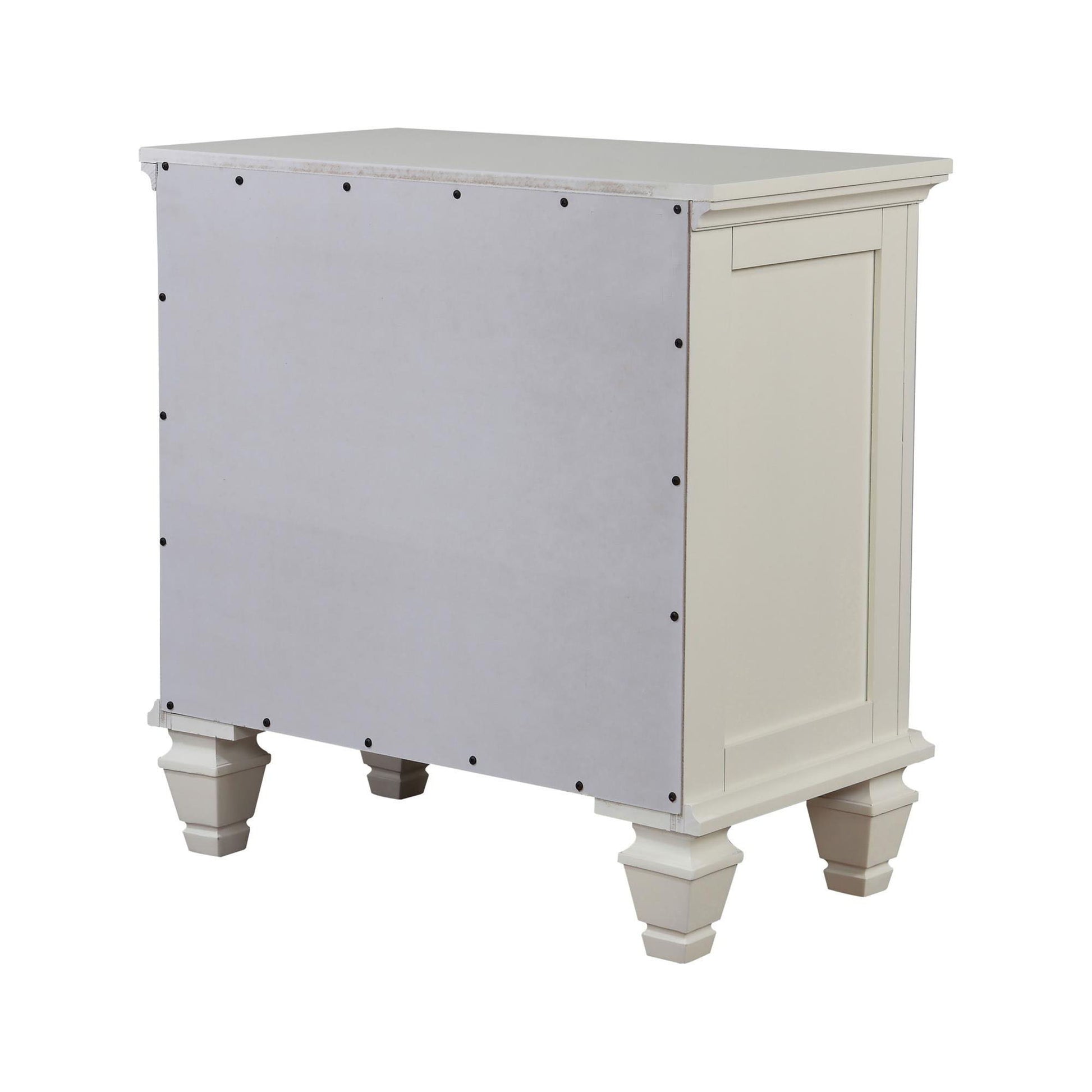 Cottage 3 Drawer Nightstand With Pull Out Tray - Cream White - The Sleep Loft - Online Mattress Showroom NYC