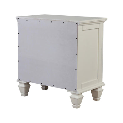 Cottage 3 Drawer Nightstand With Pull Out Tray - Cream White - The Sleep Loft - Online Mattress Showroom NYC