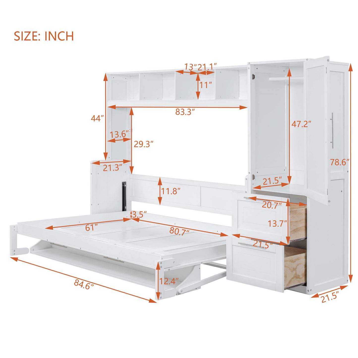 Murphy Wall Bed With Closet And Drawers - The Sleep Loft - Online Mattress Showroom NYC
