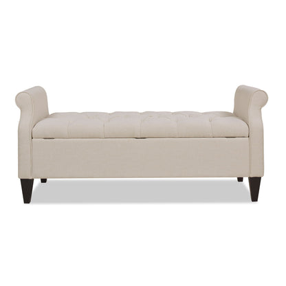 Jacqueline - Tufted Roll Arm Storage Bench - The Sleep Loft - Online Mattress Showroom NYC