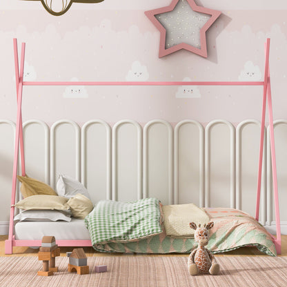 Metal House Platform Bed With Triangle Structure, Low Profile Design - The Sleep Loft - Online Mattress Showroom NYC