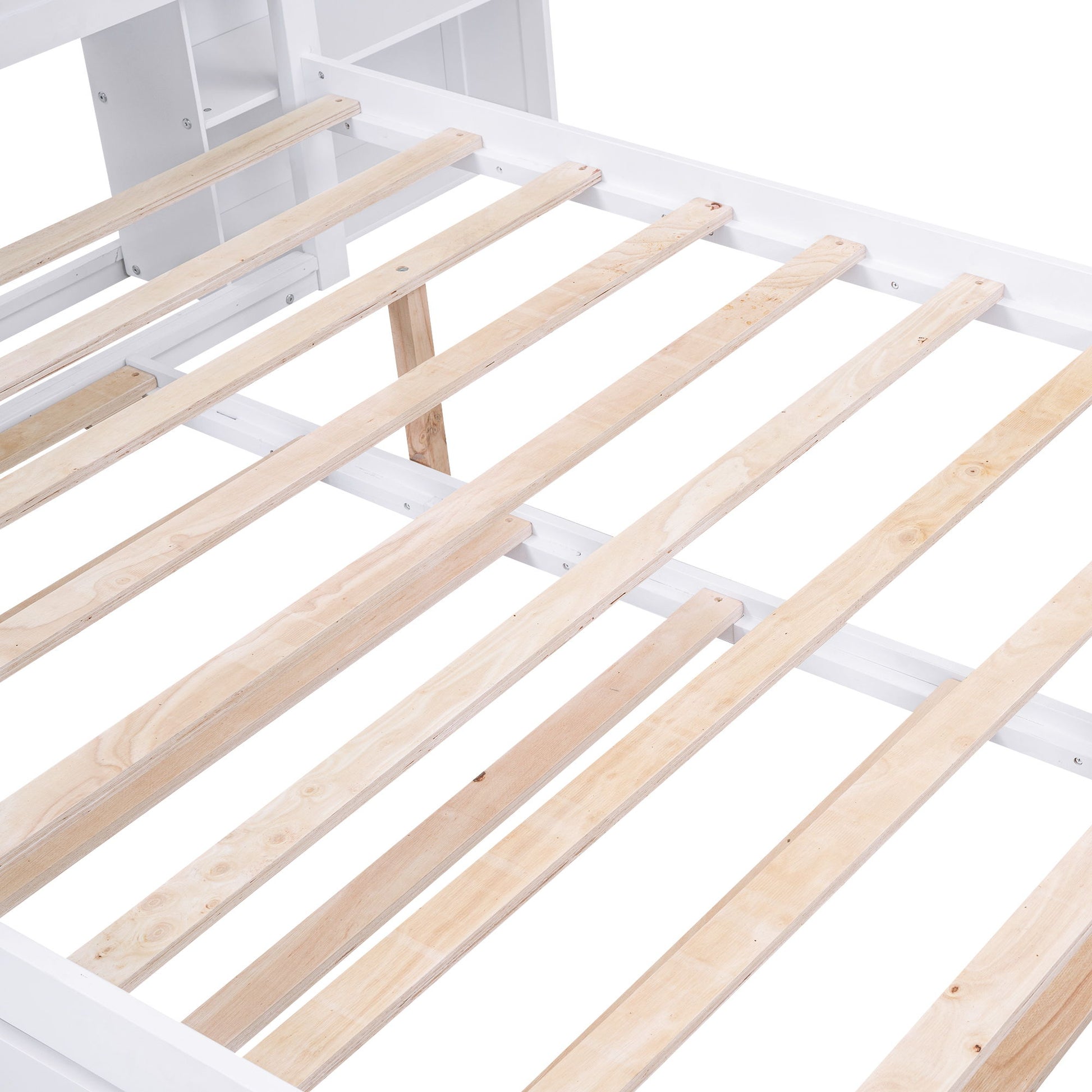 Storage Platform Bed With Pull Out Shelves And Trundle - The Sleep Loft - Online Mattress Showroom NYC