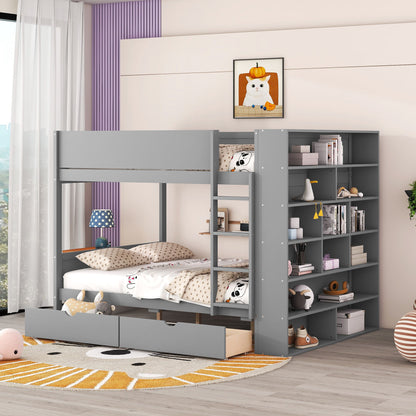 Bunk Bed With 2 Drawers And Multi Layer Cabinet - The Sleep Loft - Online Mattress Showroom NYC