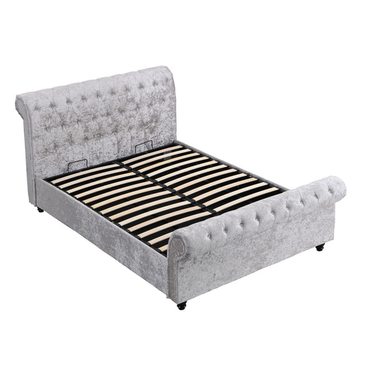 Hartfried - Queen Size Upholstered Storage Bed - Beige - The Sleep Loft - Online Mattress Showroom NYC
