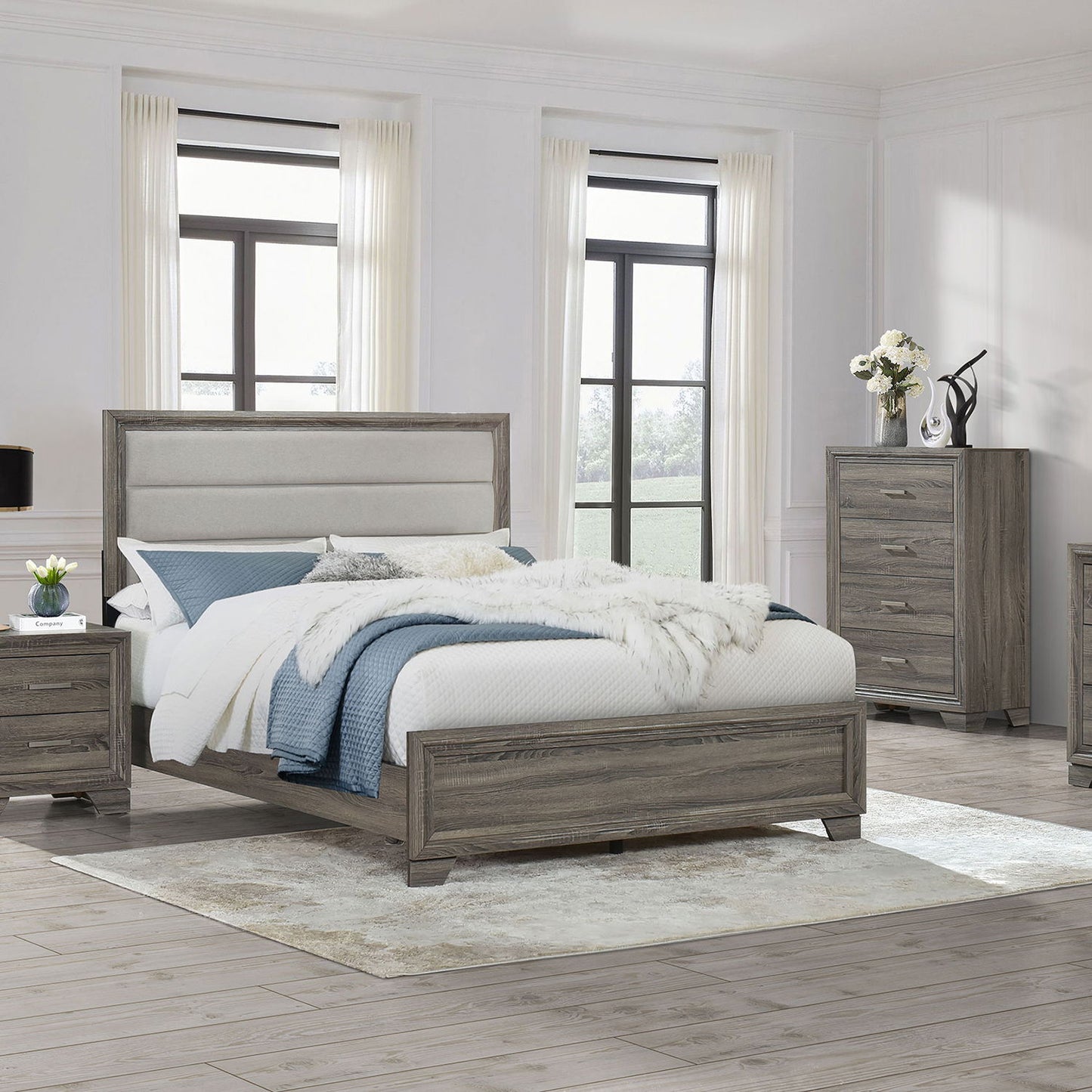 Funston - 2 Drawer Nightstand - Brown Oak - The Sleep Loft - Online Mattress Showroom NYC