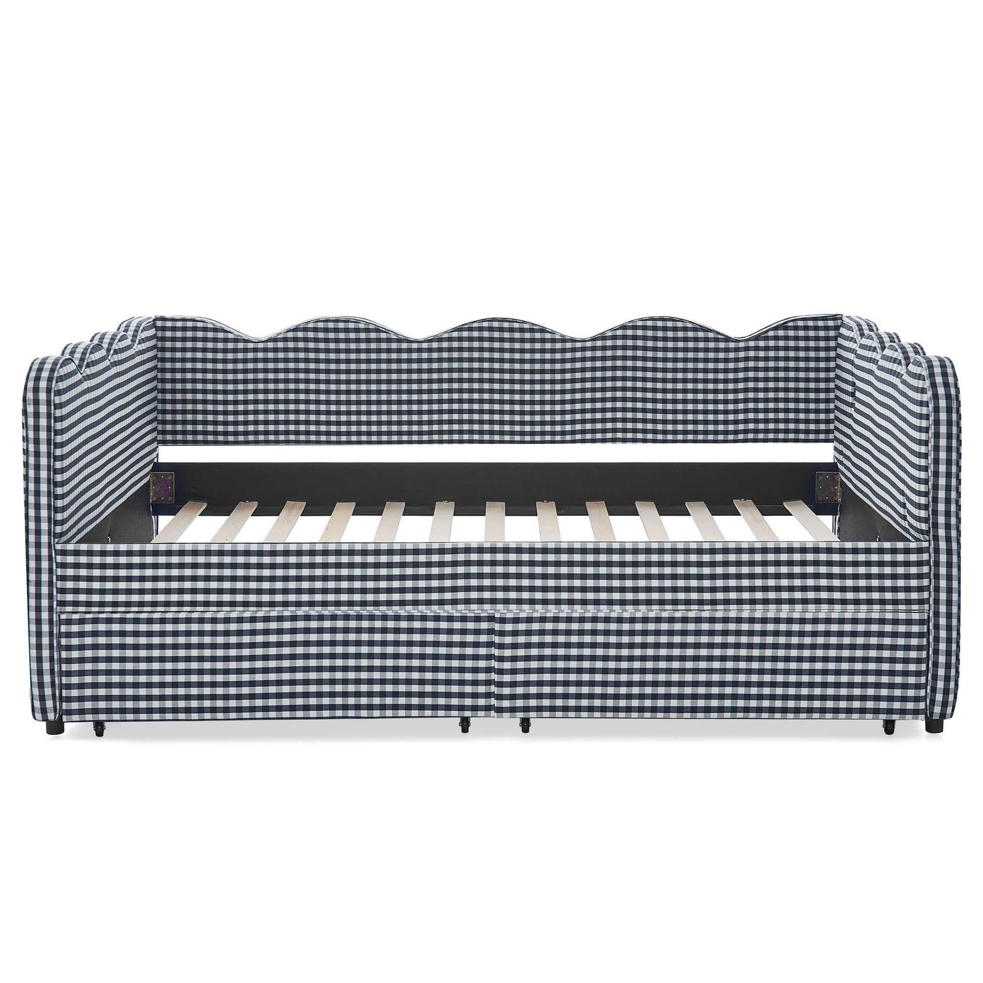 Gingham Daybed With USB Charging Port, Wave-Shaped Design - The Sleep Loft - Online Mattress Showroom NYC