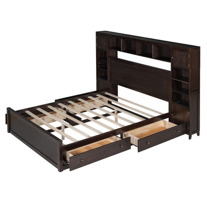Bed With All In One Cabinet, Shelf And Sockets - The Sleep Loft - Online Mattress Showroom NYC