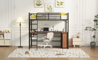Loft Bed & 3 Layers Of Shelves And L-Shaped Desk - The Sleep Loft - Online Mattress Showroom NYC