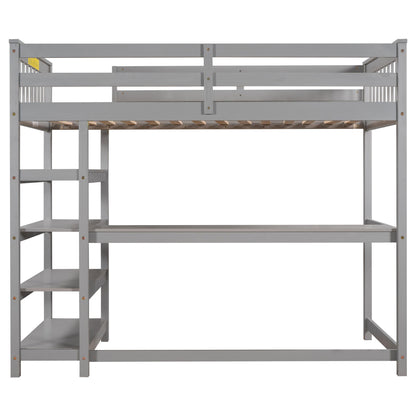 Loft Bed With Storage Shelves And Under Bed Desk - The Sleep Loft - Online Mattress Showroom NYC