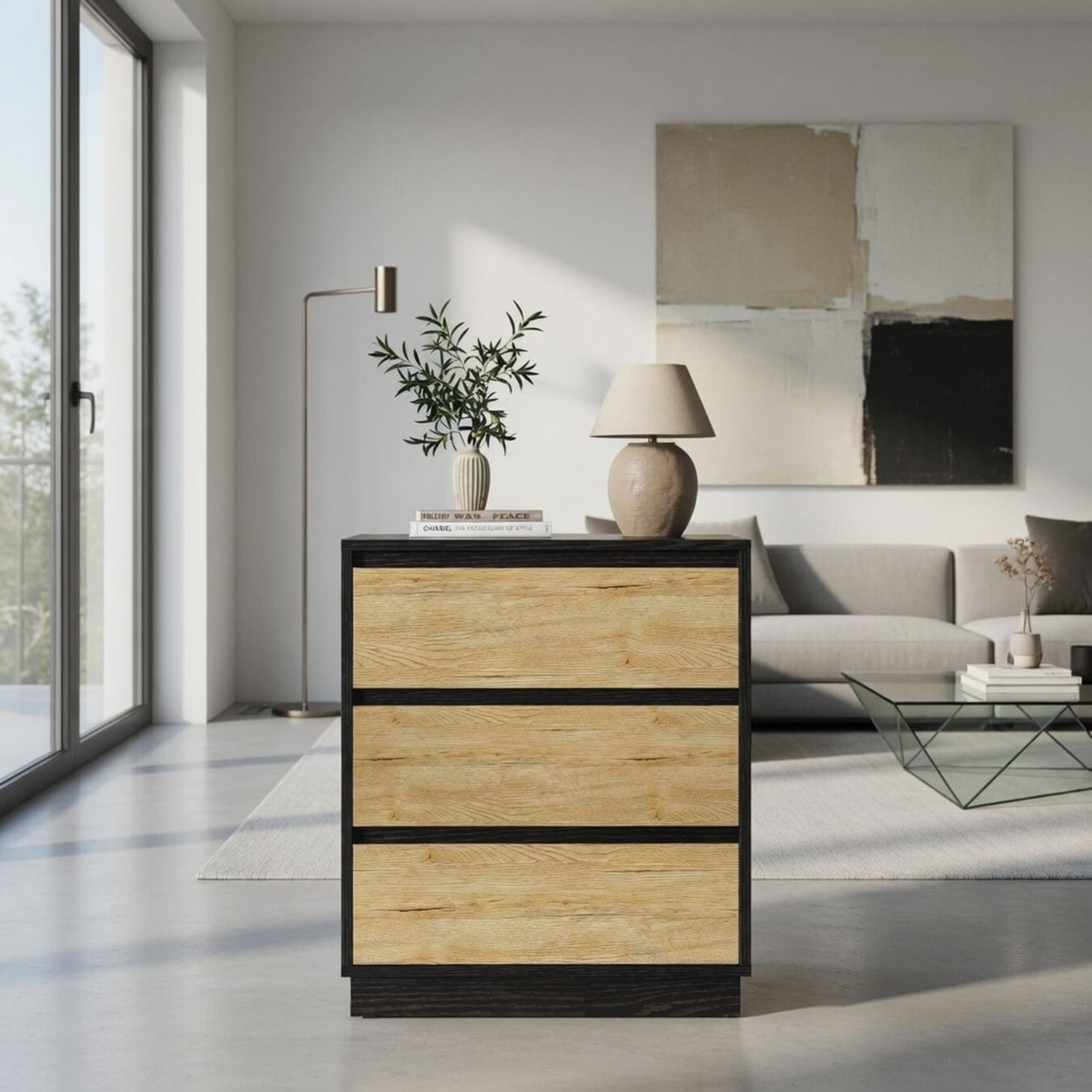 3 Drawer Nightstand, Bedroom Side Table