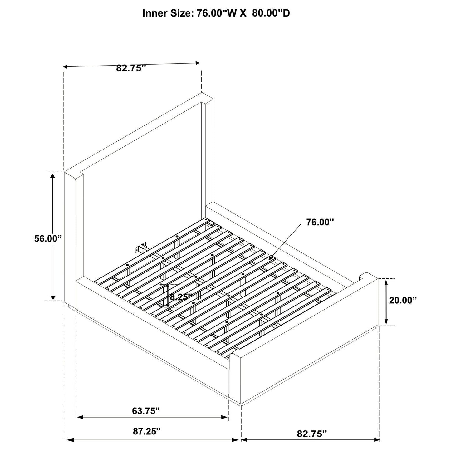Kensington - Eastern King Sleigh Bed With Tall Wingback Headboard - Cream