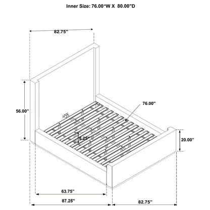 Kensington - Eastern King Sleigh Bed With Tall Wingback Headboard - Cream