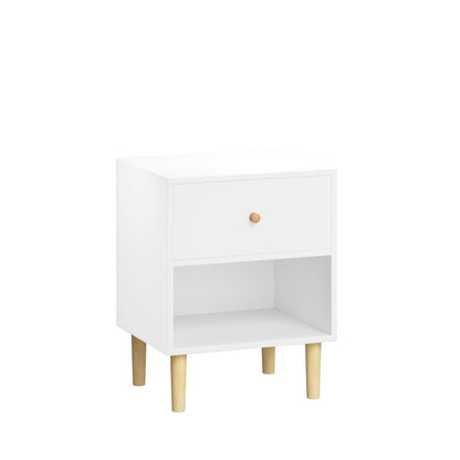 Nightstand With 1 Drawer And 1 Shelf - White - The Sleep Loft - Online Mattress Showroom NYC