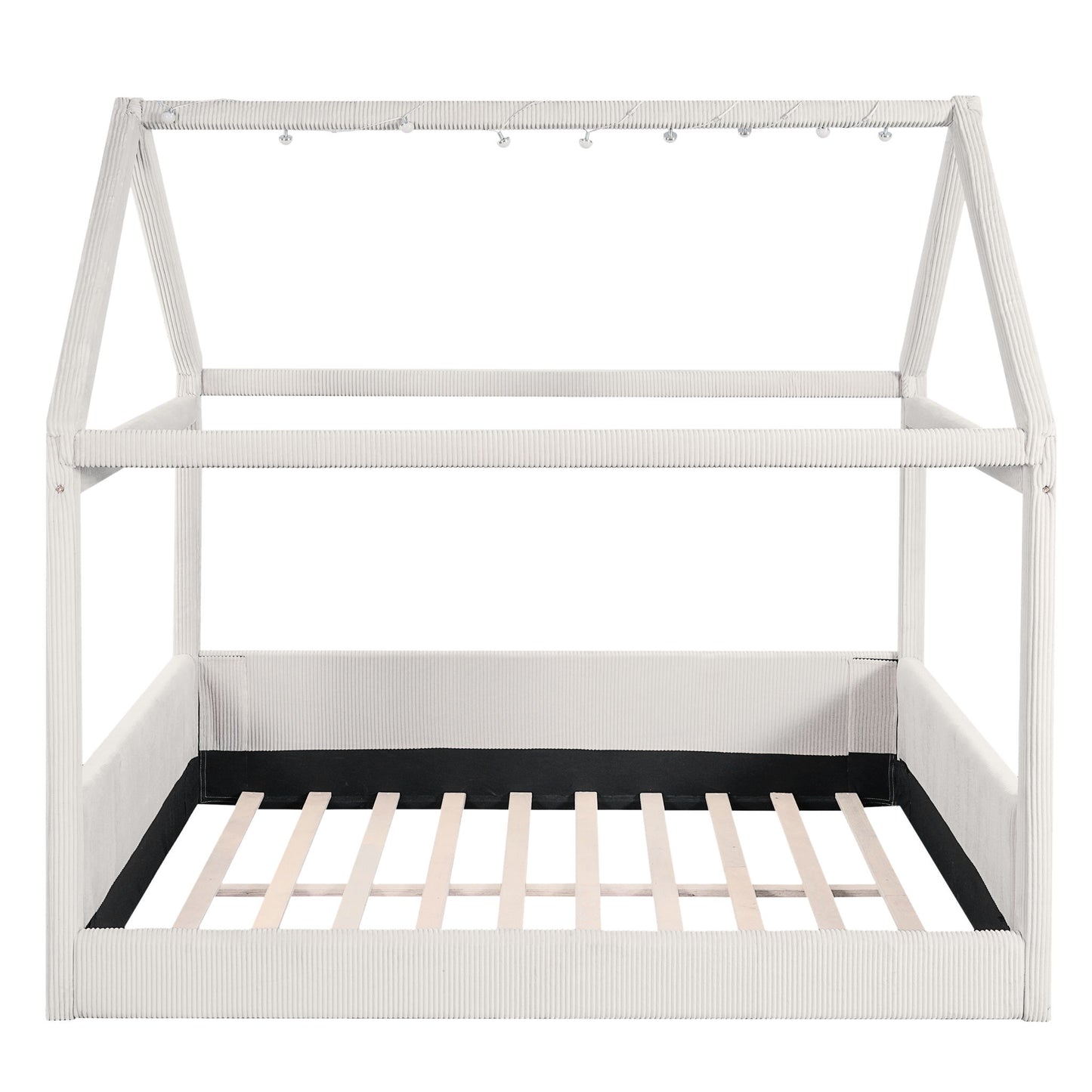Upholstered House Style Daybed With LED Light Strips - The Sleep Loft - Online Mattress Showroom NYC