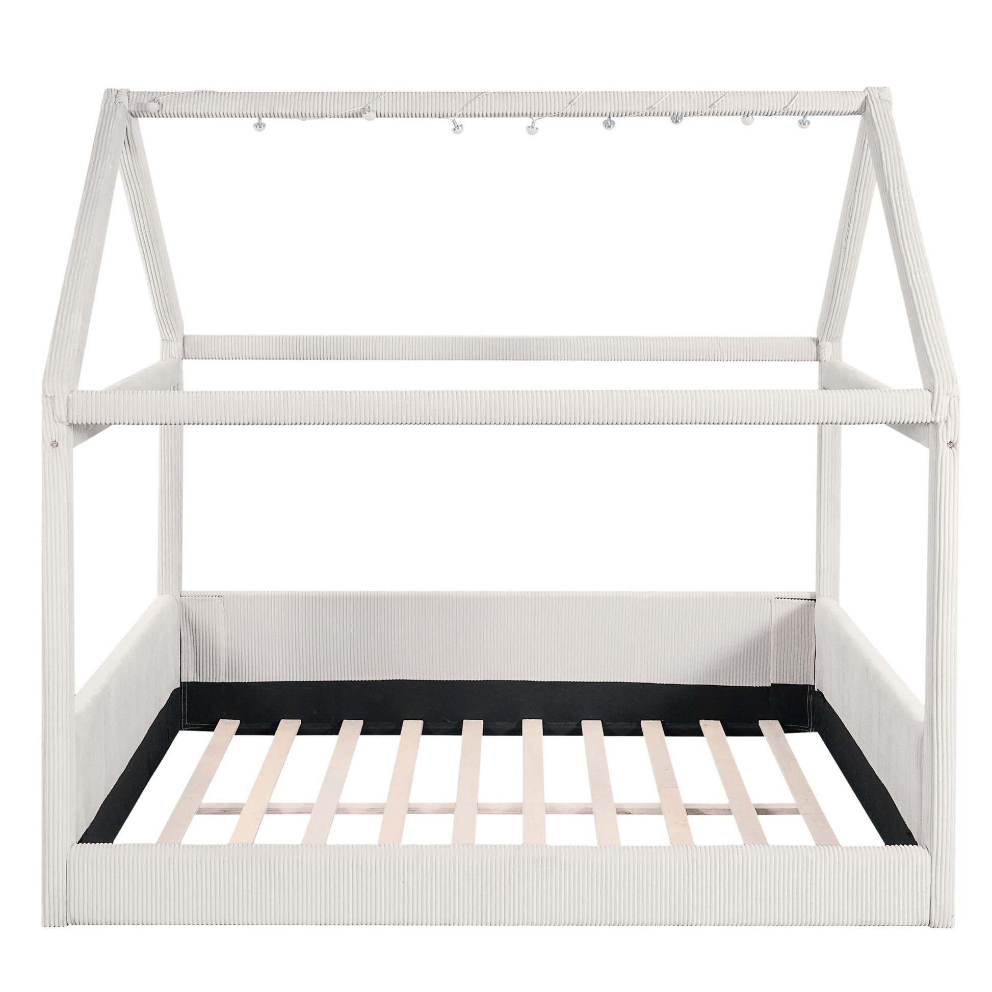 Upholstered House Style Daybed With LED Light Strips - The Sleep Loft - Online Mattress Showroom NYC