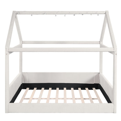 Upholstered House Style Daybed With LED Light Strips - The Sleep Loft - Online Mattress Showroom NYC