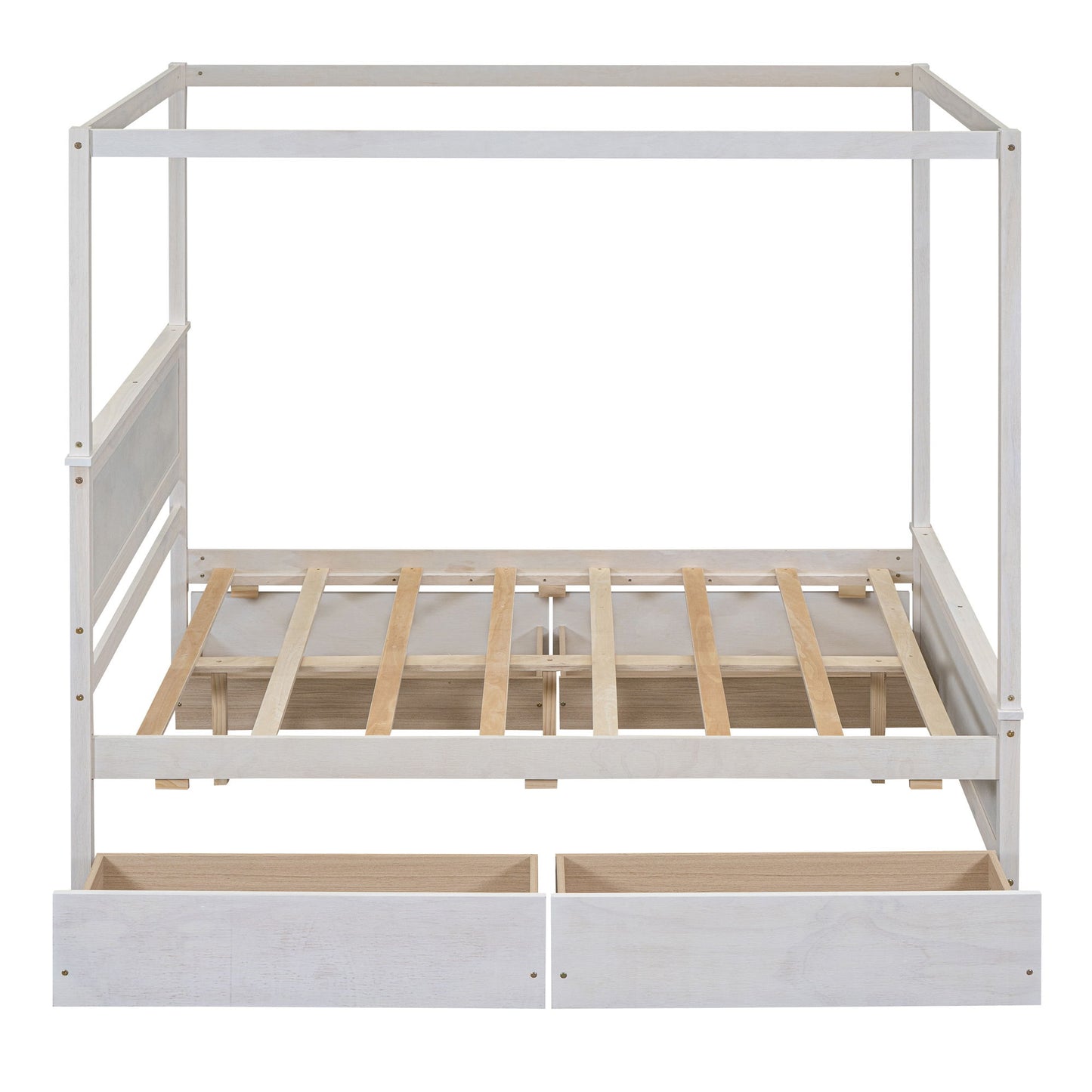 Canopy Platform Bed With Drawers, Support Slats, No Box Spring Needed - The Sleep Loft - Online Mattress Showroom NYC