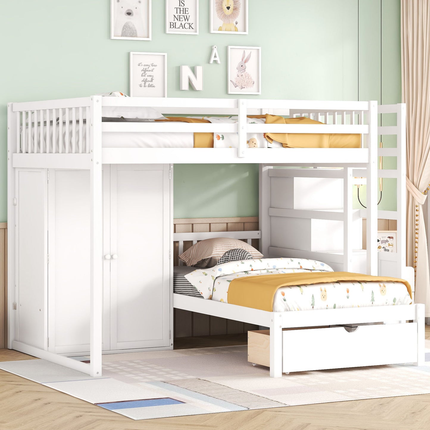 Bunk Bed With Wardrobe, Drawers - The Sleep Loft - Online Mattress Showroom NYC