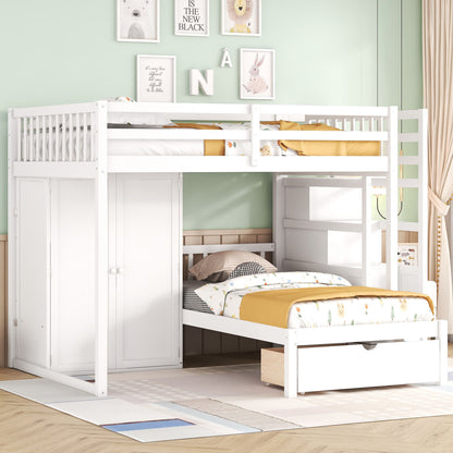 Bunk Bed With Wardrobe, Drawers - The Sleep Loft - Online Mattress Showroom NYC