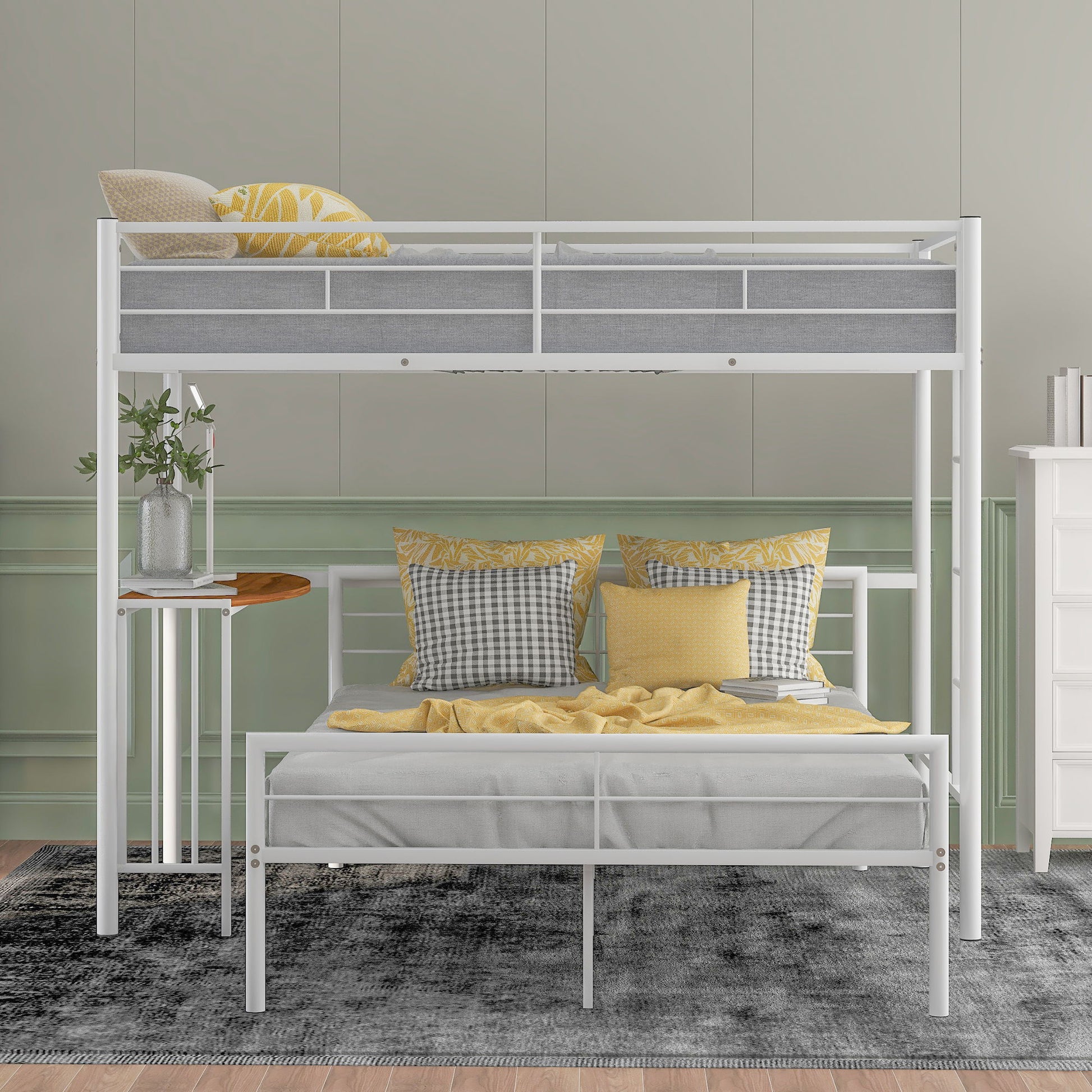 Bunk Bed With Desk, Ladder And Quality Slats For Bedroom - The Sleep Loft - Online Mattress Showroom NYC
