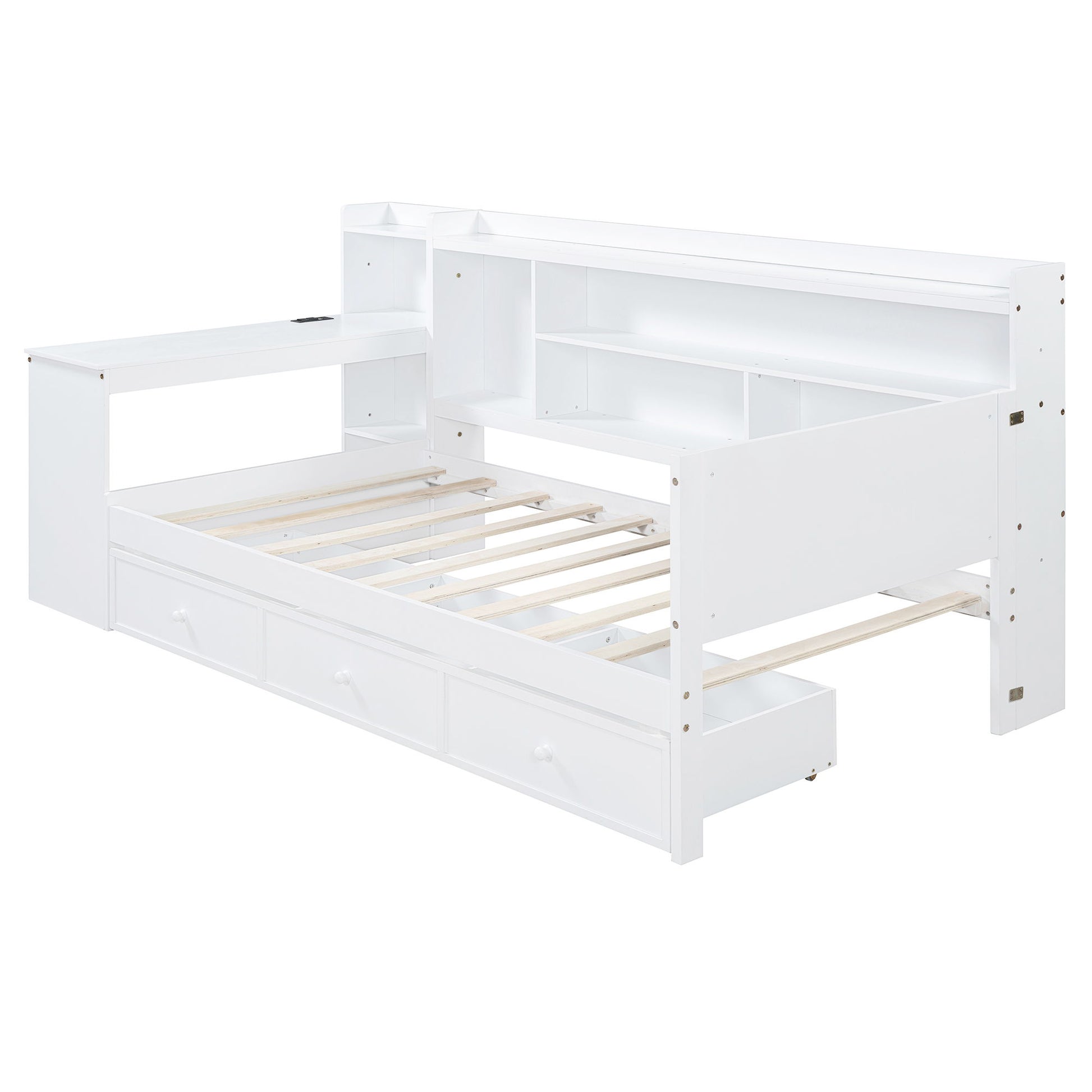 Daybed With 3 Drawers USB Ports And Desk - The Sleep Loft - Online Mattress Showroom NYC