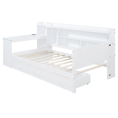 Daybed With 3 Drawers USB Ports And Desk - The Sleep Loft - Online Mattress Showroom NYC