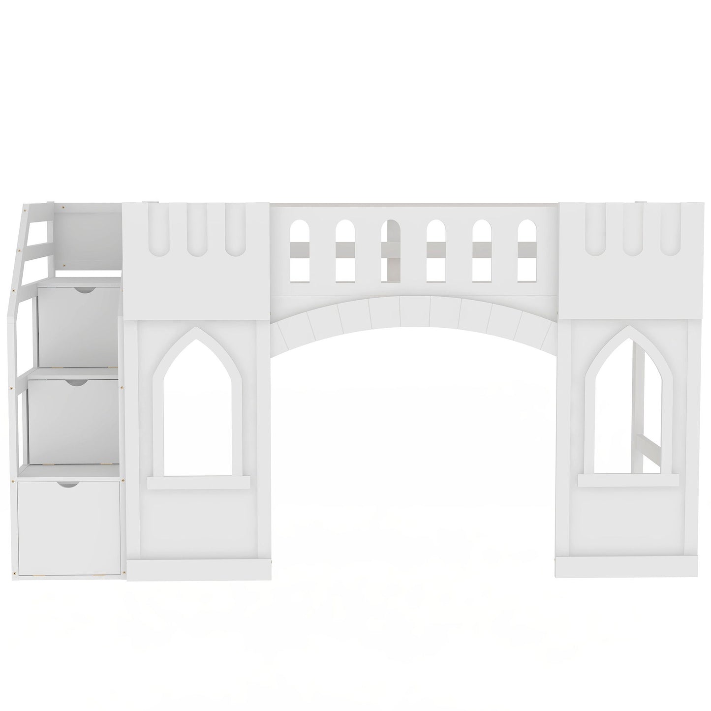 Loft Bed With Storage Staircase And Windows - The Sleep Loft - Online Mattress Showroom NYC