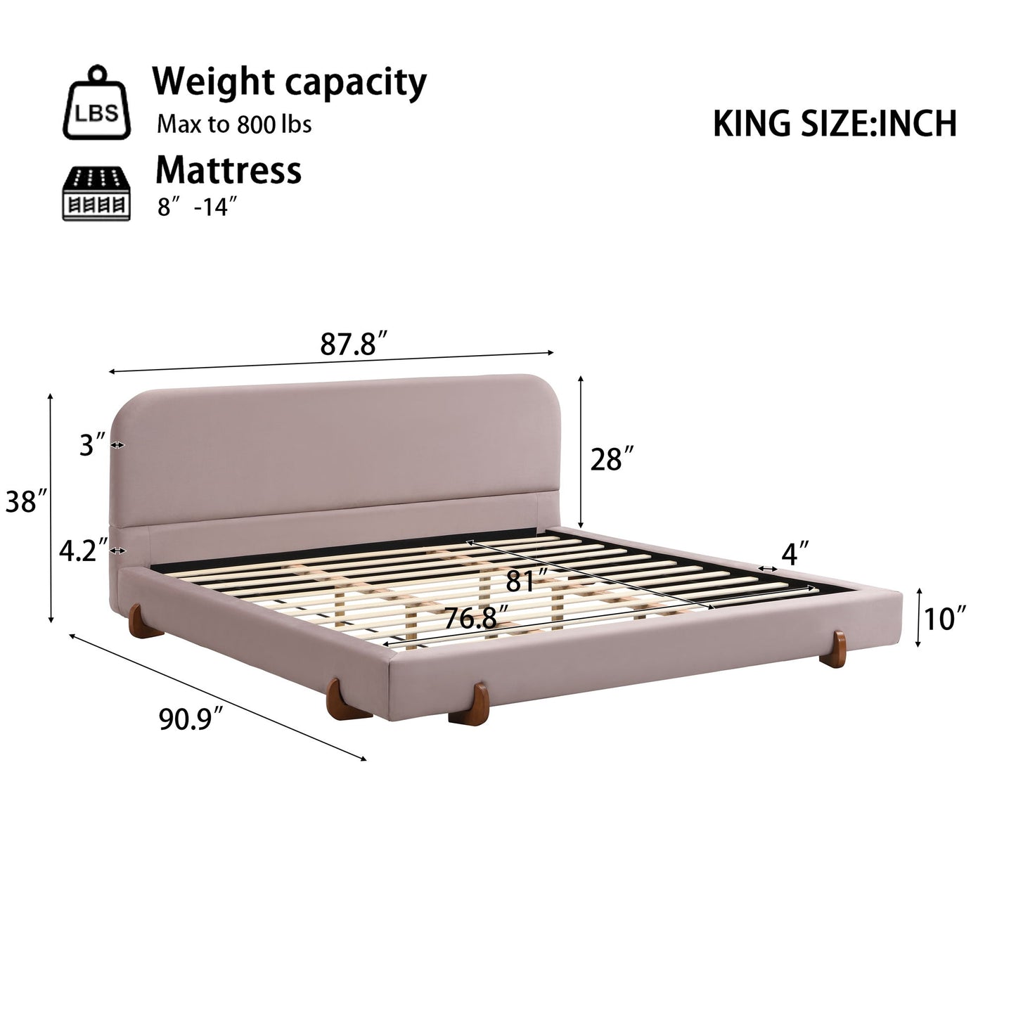 Elegant Upholstered Bed Frame - The Sleep Loft - Online Mattress Showroom NYC