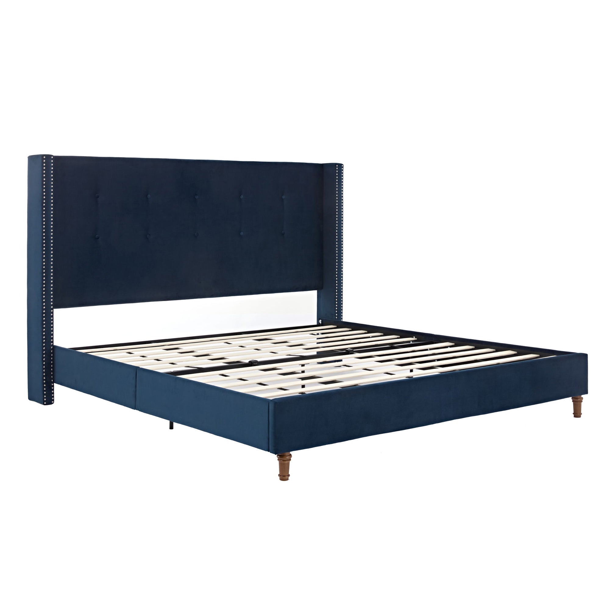 Peyton - Upholstered Bed With 54" High Headboard, Traditional Hand Buttoned Tufting - The Sleep Loft - Online Mattress Showroom NYC