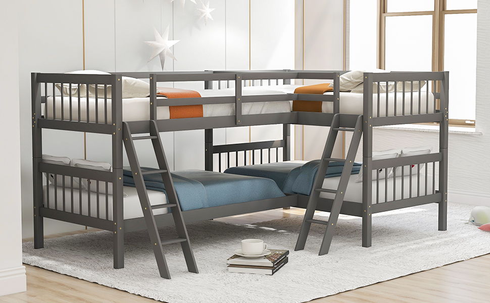 L Shaped Bunk Bed With Ladder - The Sleep Loft - Online Mattress Showroom NYC
