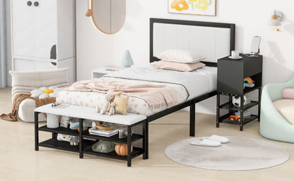 Platform Bed With 2 Tier Storage Shelves, Storage Cabinet - The Sleep Loft - Online Mattress Showroom NYC