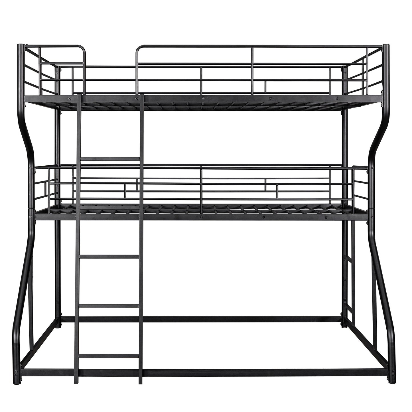 Industrial Triple Bunk Bed With Dual Ladders Frame, Space Saving Design - The Sleep Loft - Online Mattress Showroom NYC