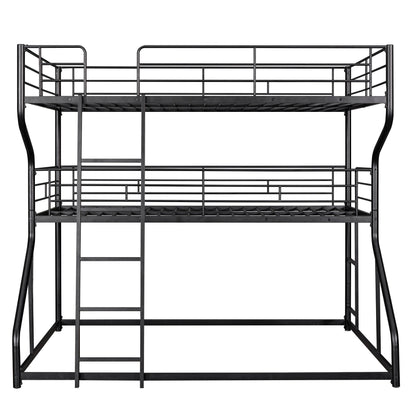 Industrial Triple Bunk Bed With Dual Ladders Frame, Space Saving Design - The Sleep Loft - Online Mattress Showroom NYC