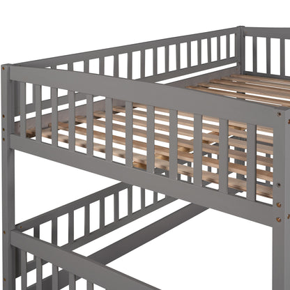 Low Bunk Bed With Slide, Fence And Ladder - The Sleep Loft - Online Mattress Showroom NYC
